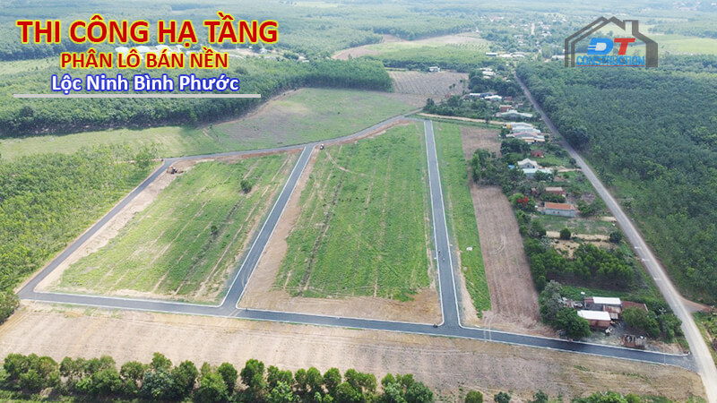 Thi công hạ tầng “ phân lô bán nền” tại Lộc Ninh, Bình Phước